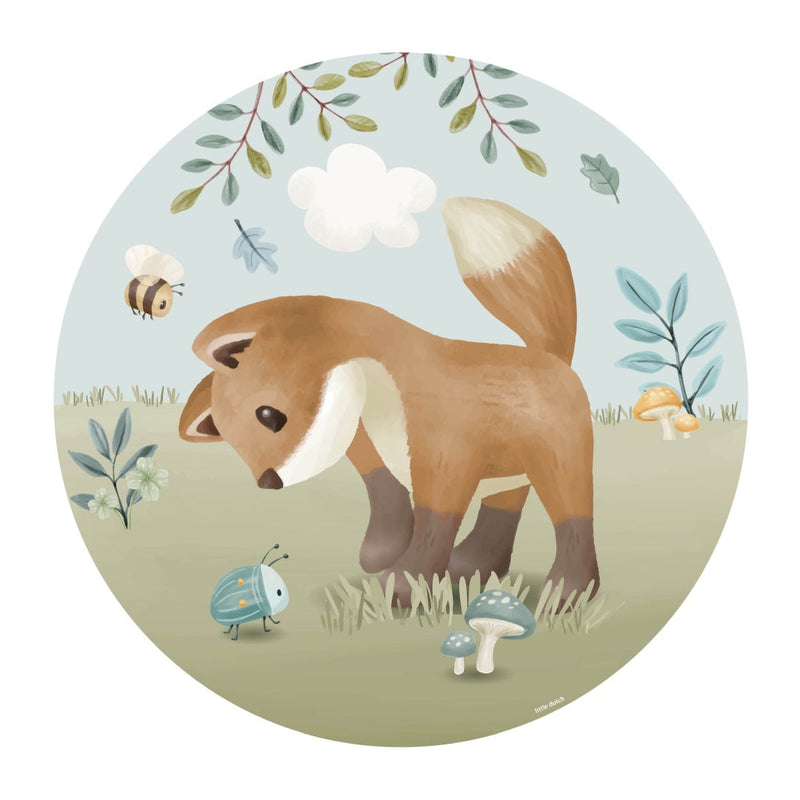Little Dutch runde Vliestapete Forest Friends mit 100 cm Durchmesser