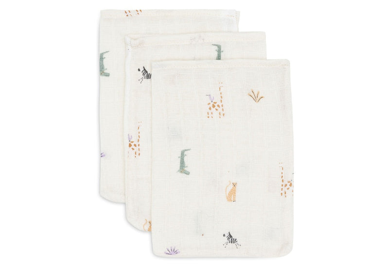 Jollein Waschlappen Jungle Jambo im 3er-Set 15 × 20 cm