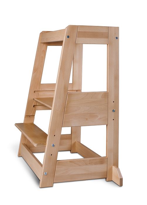 tiSsi Lernturm Felix Natur für Geschwister oder Zwillinge mit extra breiter Standfläche