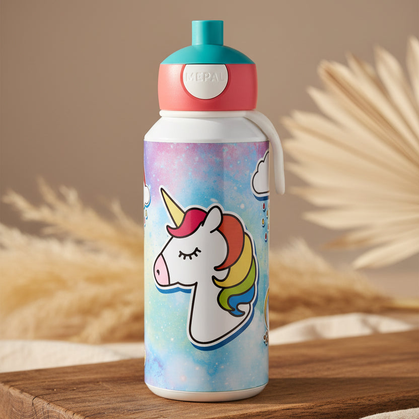 Mepal Campus Pop-Up Trinkflasche mit Einhorn-Motiv