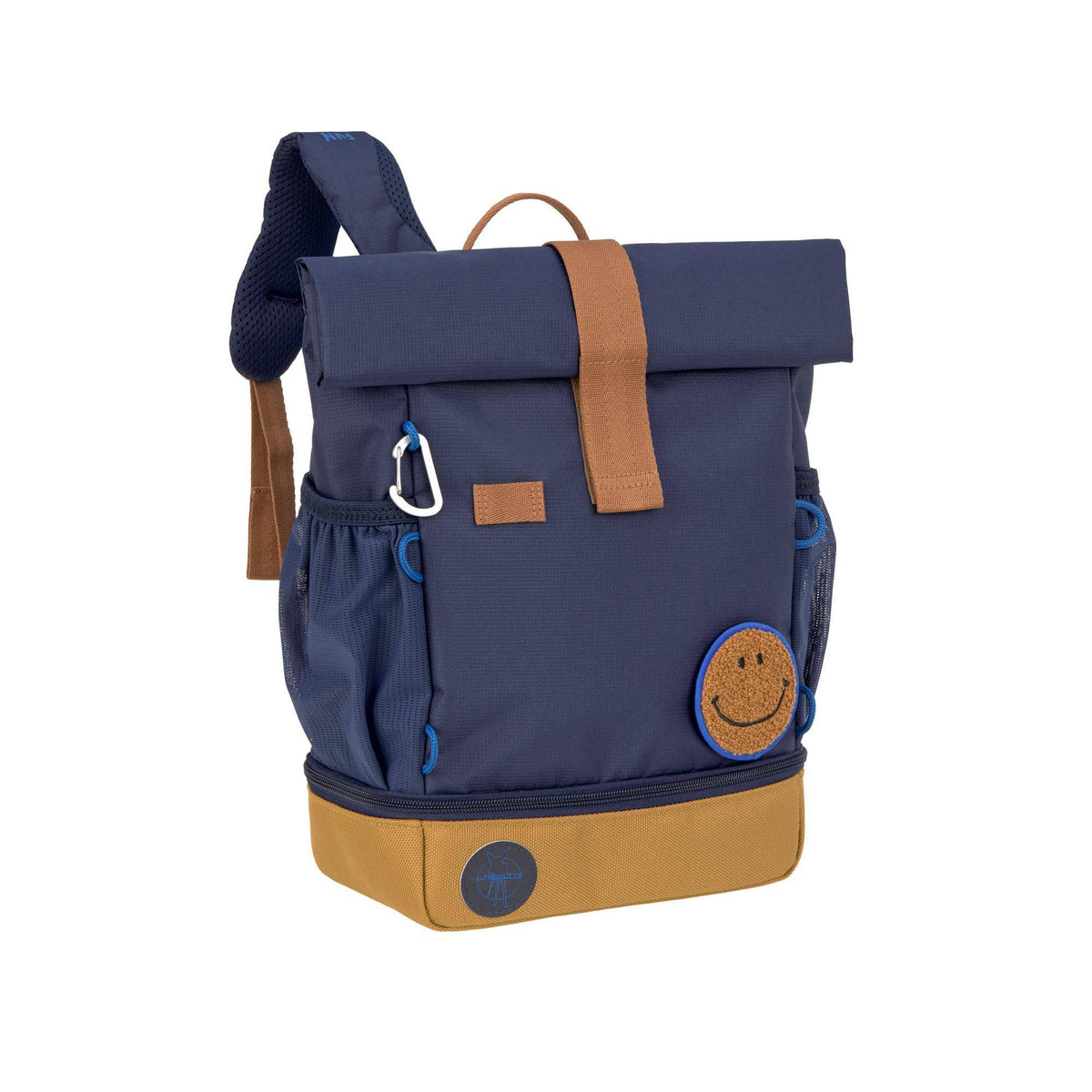 Lässig Little Gang Rolltop-Kindergartenrucksack Dunkelblau mit 9 bis 11 Liter Volumen