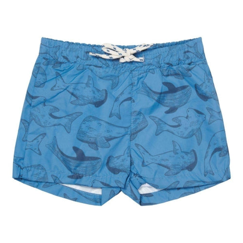 Little Dutch Badeshorts Sea Life Blue – weitere Ansicht mit elastischem Bund und Kordelzug