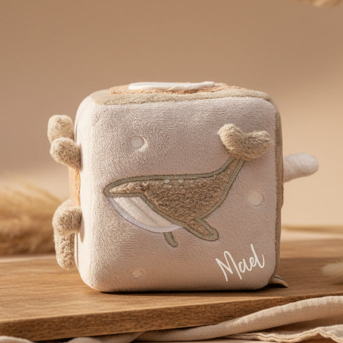 Personalisierbarer Jollein Aktivitäten-Würfel Deepsea, 13 cm