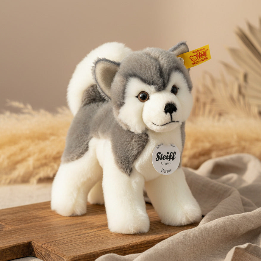 Kuscheltier Husky Bernie 17 cm Grau/Weiß – Steiff