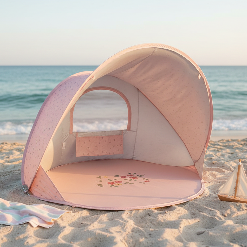 Little Dutch Pop-up Strandzelt Ocean Dreams Pink am Meer
