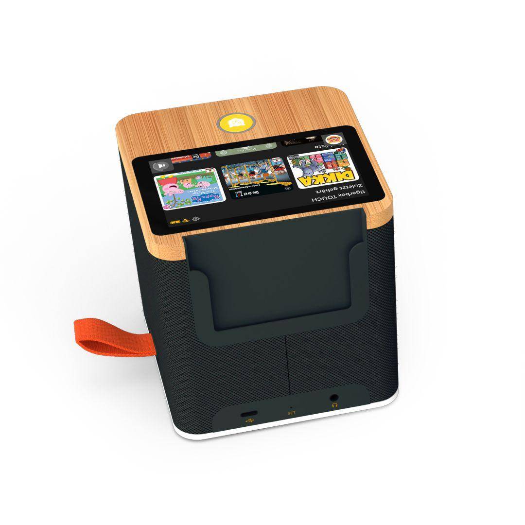 tigerbox TOUCH PLUS in Schwarz mit Bluetooth – Kinder-Hörbox mit Touchdisplay und Streaming für Hörspiele, Musik und Geschichten